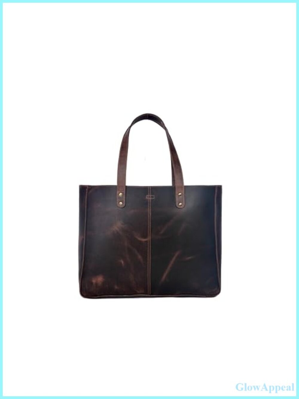 Vintage Leather Tote Bag Large Capacity Double Handles Classic Design